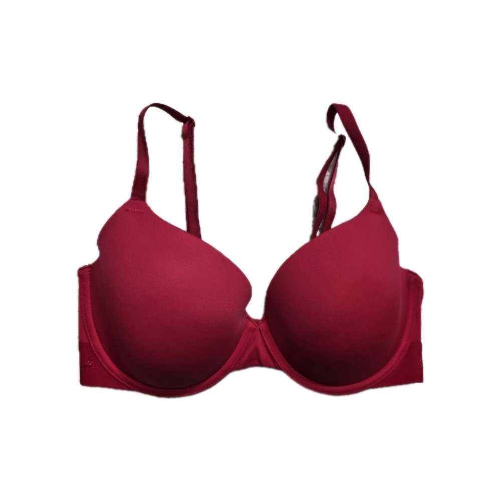 Victoria's Secret PINK Wear Everywhere T-Shirt Lightly Lined Bra Red 34D